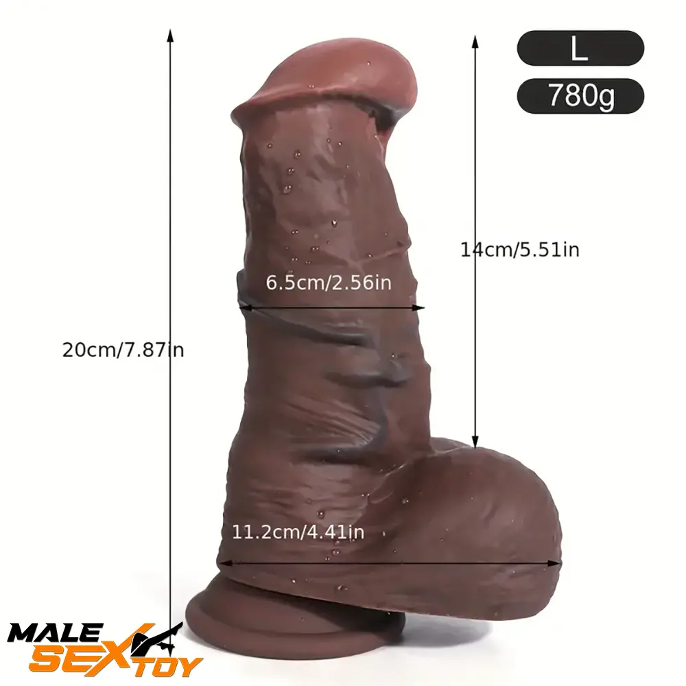 6.3in 7.87in Superb Flesh-like Silicone Lifelike Feeling Flexible Dildo Male Sex Toy