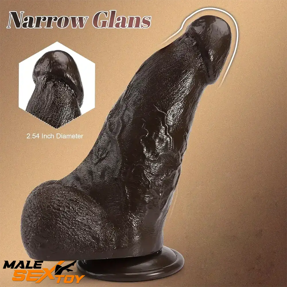 9.84in Superb Skin Sensation Real Thick Ebony Dildo Vaginal Dilator Male Sex Toy