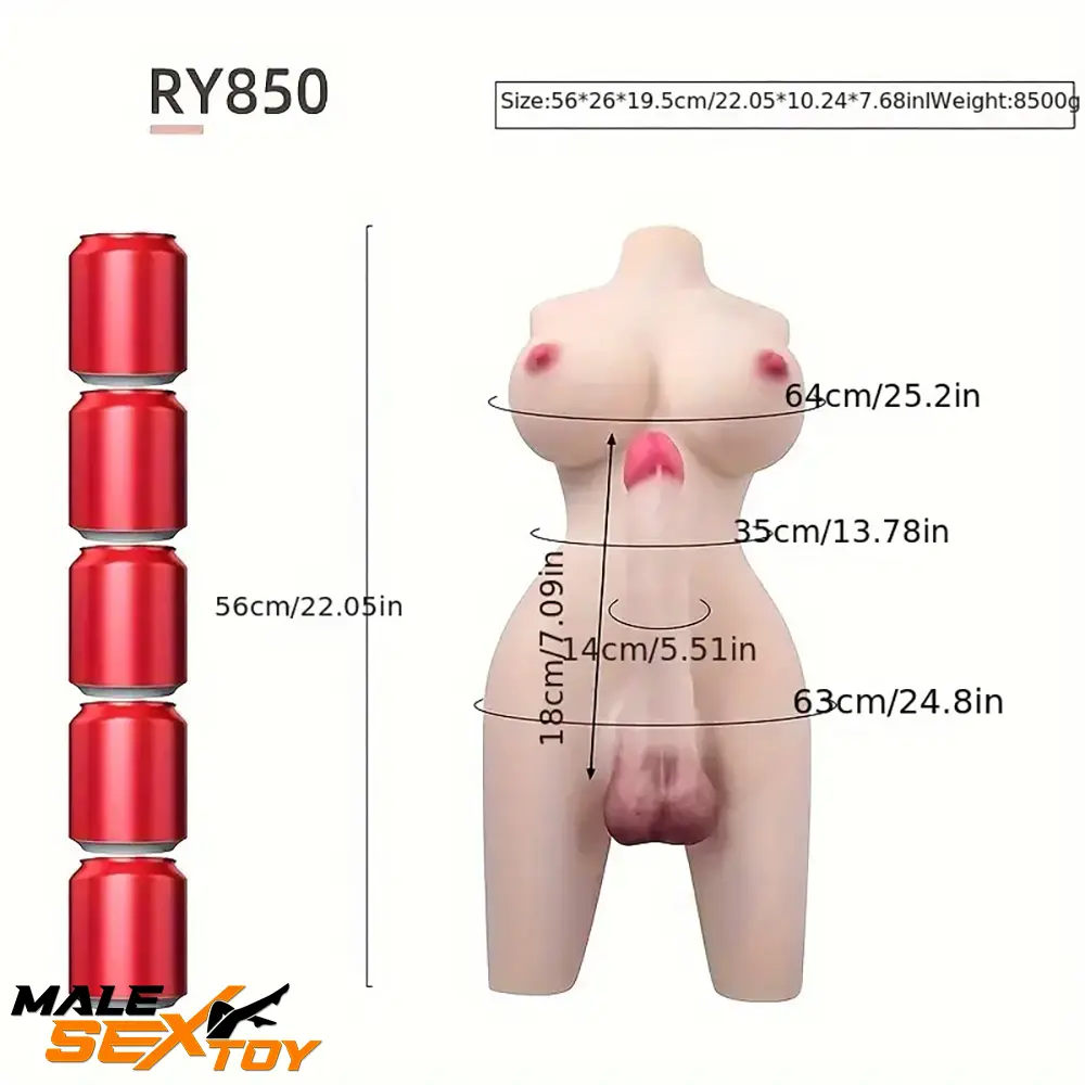 7.09in 7.87in Realistic Silicone Dildo With Sex Doll Torso For Adults Male Sex Toy