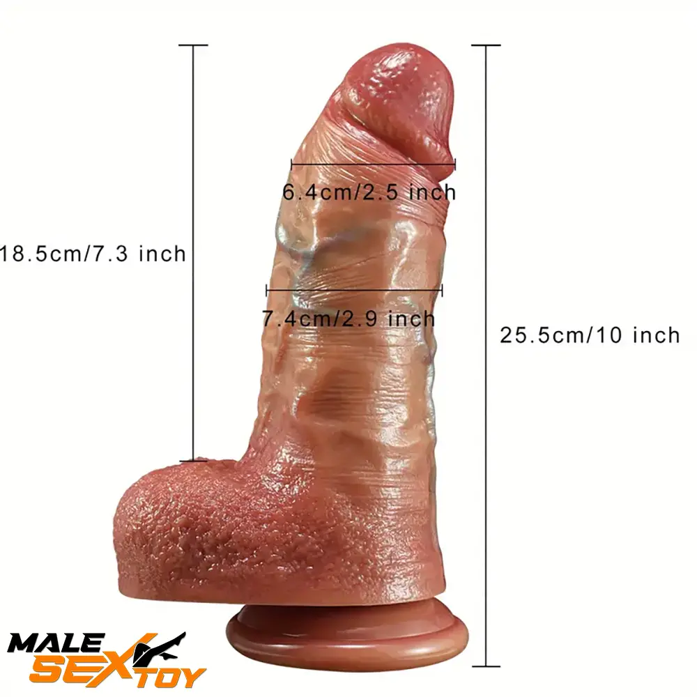 10in New Trend Thick Big Realistic Silicone Dual Density Dildo Male Sex Toy
