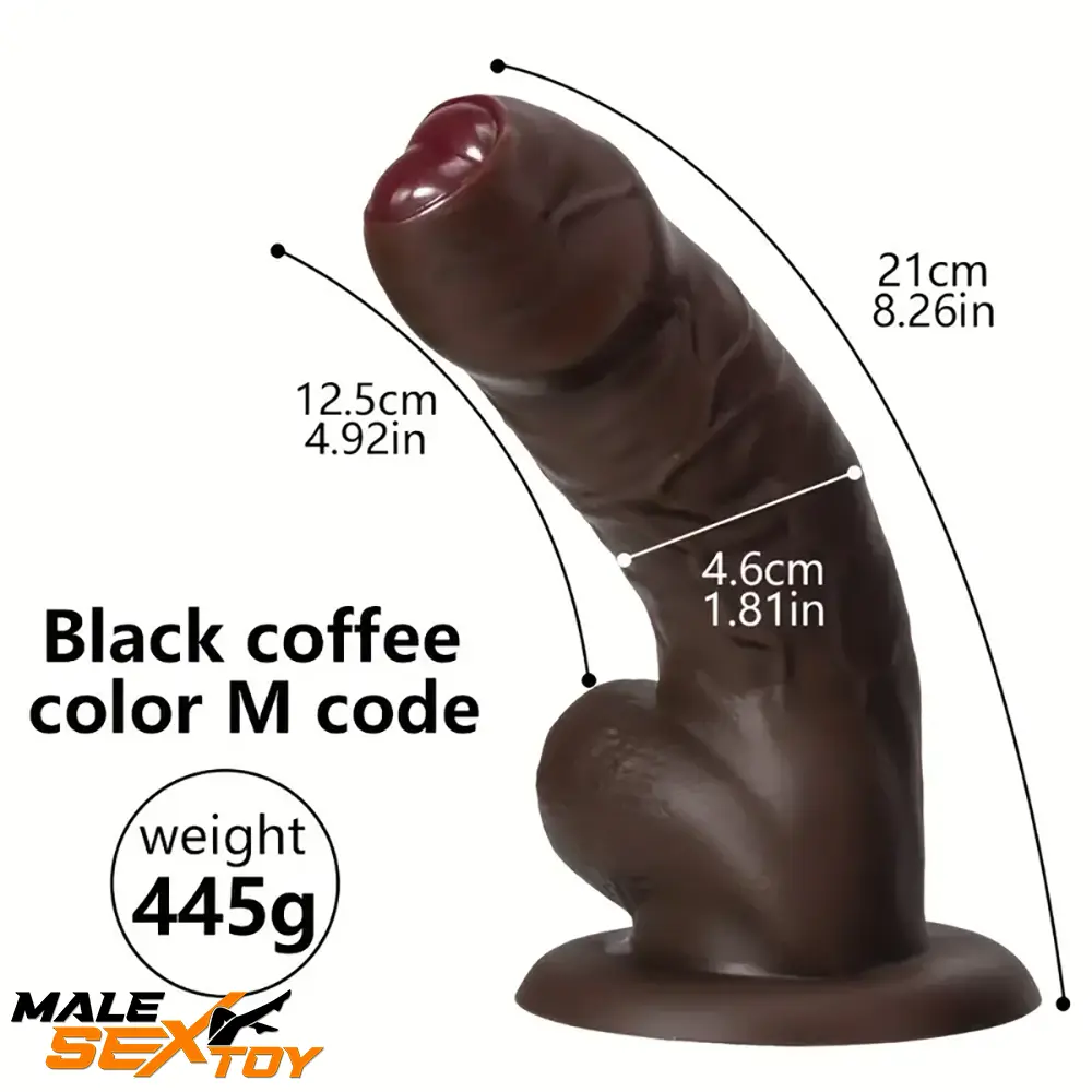 6.29in 8.26in 10.43in Ebony Silicone Soft Real Large Dildo Masturbator Male Sex Toy