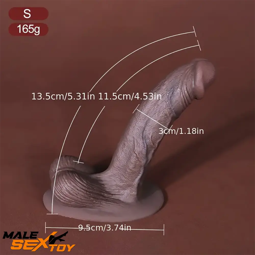 5.3in 7.09in 9.06in Ebony Silicone Soft Curved Dildo For Flirting Orgasm Male Sex Toy