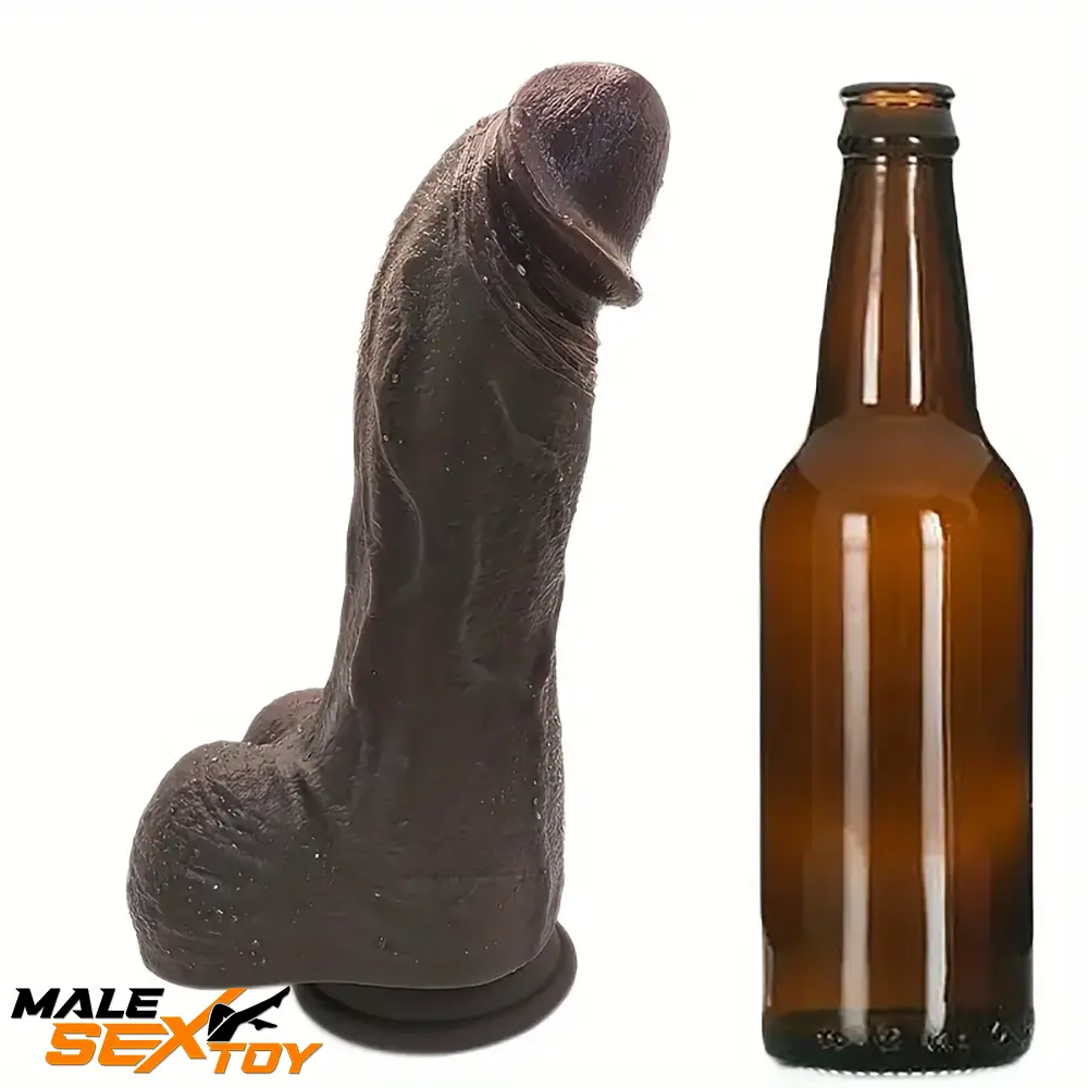 10.4in Realistic Curved Thick Big G-Spot Stimulator Suction Cup Dildo Male Sex Toy
