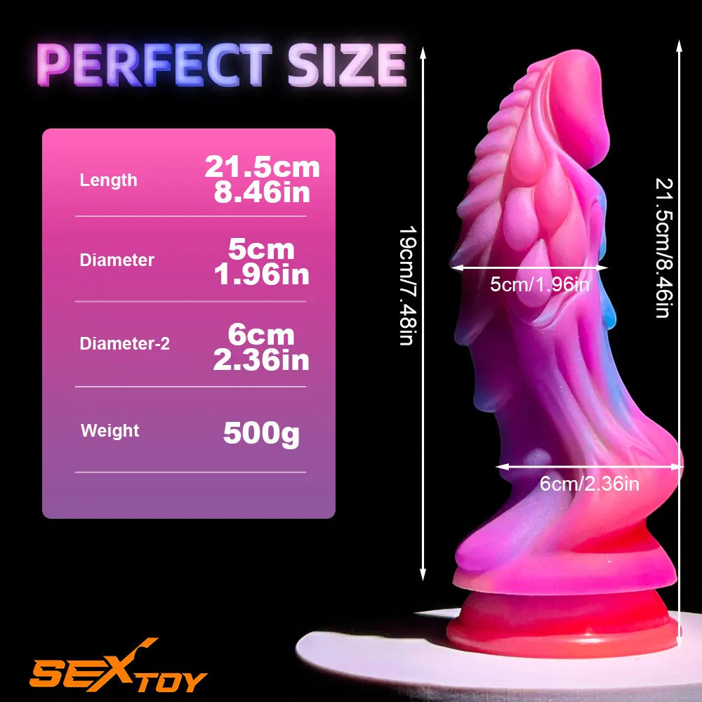 8.46in Colored Luminous Silicone Big Soft Dildo For Women Anal Dilator Male Sex Toy