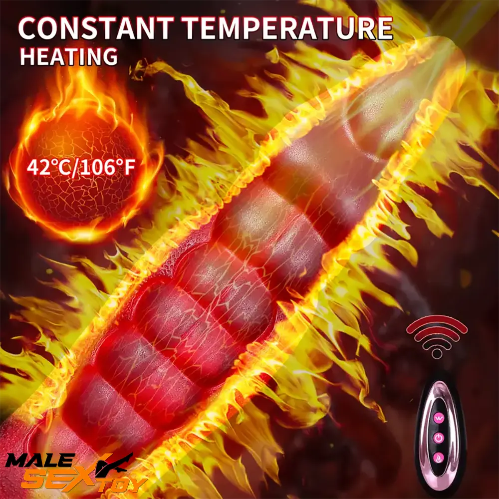 9.25in Retractable Heating Remote Control Vibrating Electric Dildo Male Sex Toy