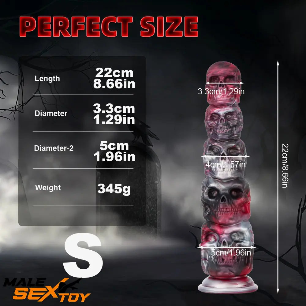 8.66in 11.85in 7.87in 11.02in Pumpkin Skull Silicone Dildo For Halloween Male Sex Toy
