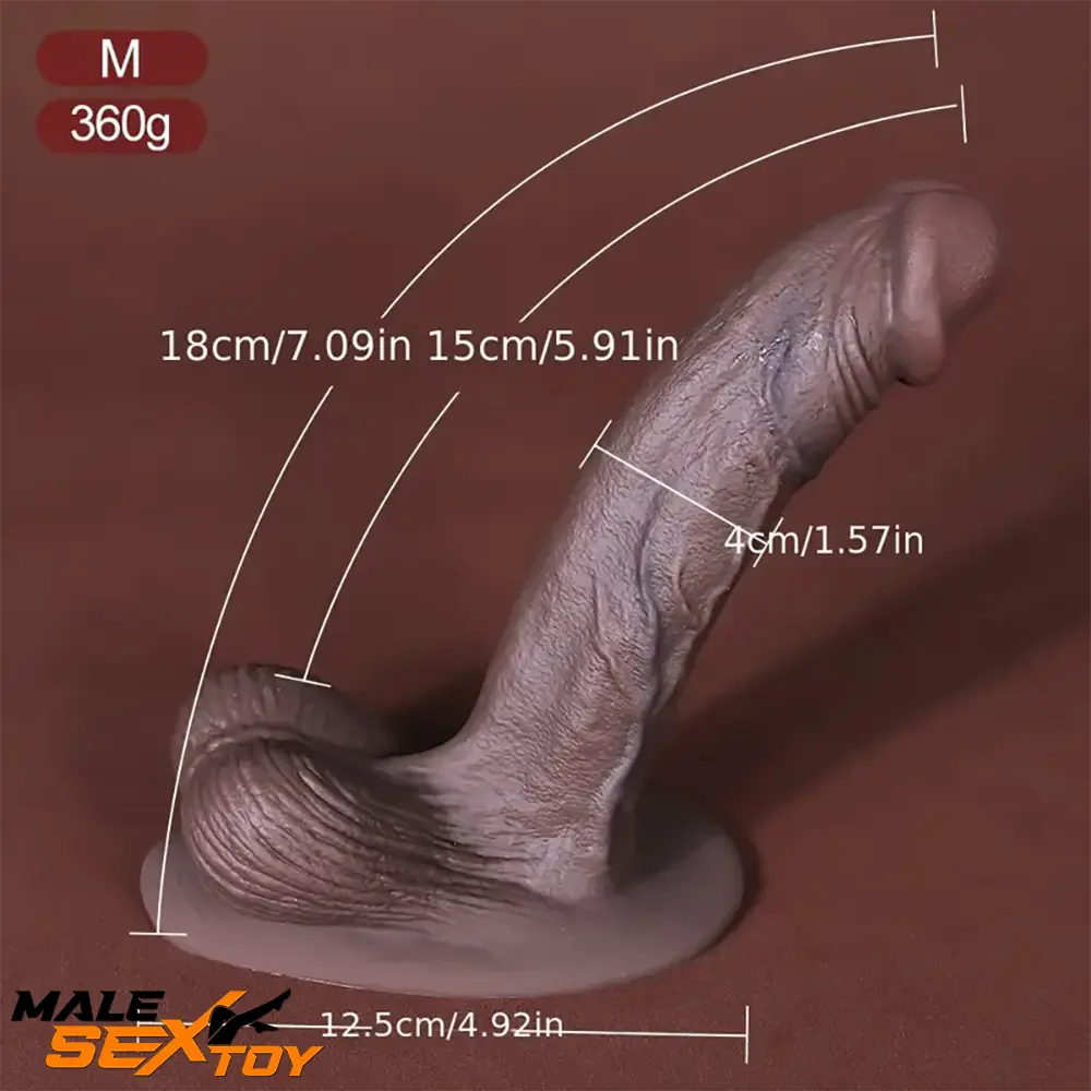 5.3in 7.09in 9.06in Ebony Silicone Soft Curved Dildo For Flirting Orgasm Male Sex Toy