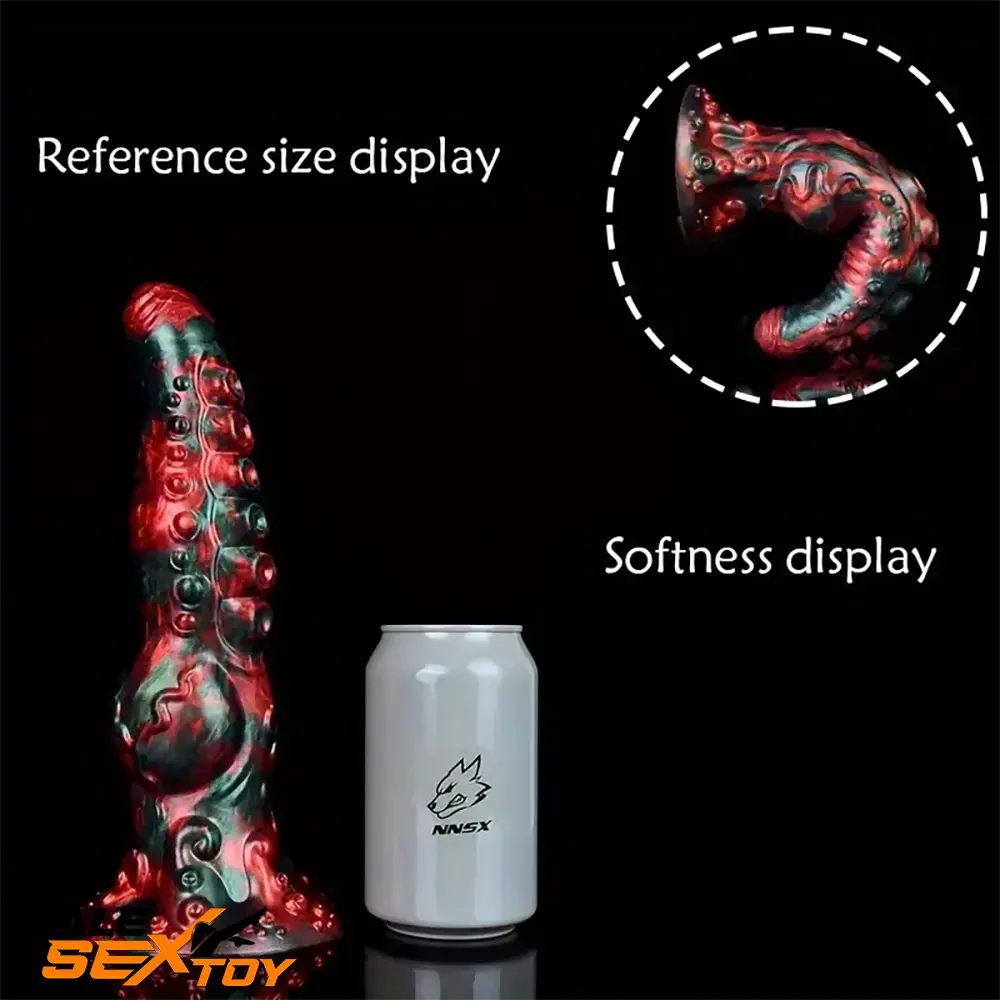 9.65in Silicone Big Soft Thick Tentacle Octopus Monster Knot Dildo Male Sex Toy