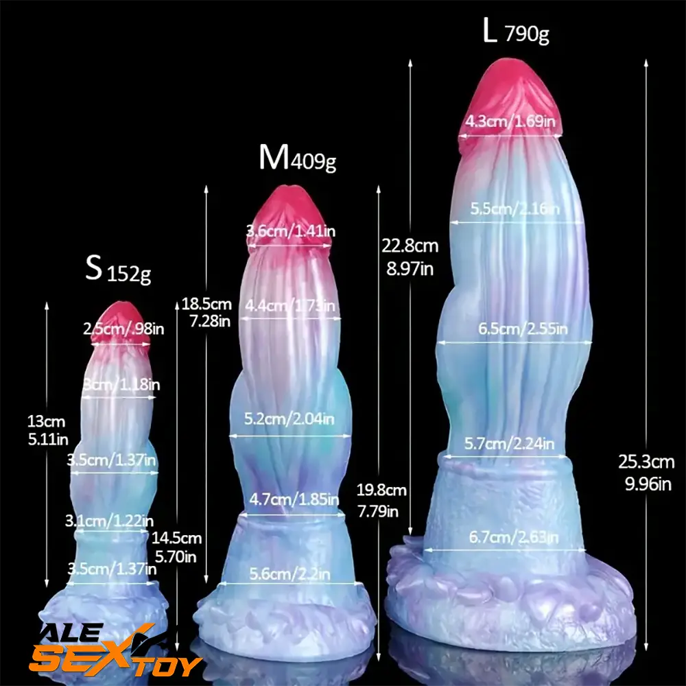 5.7in 7.79in 9.96in Dragon Soft Silicone Monster knot Extreme Dildo Male Sex Toy