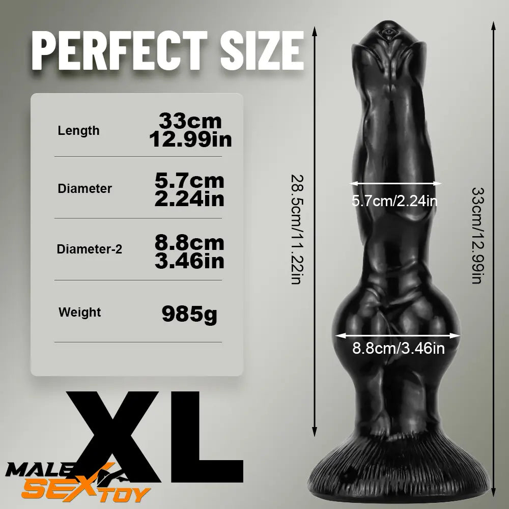 7.48in 9.45in 11.02in 12.99in Big Fantasy Animal Dog Cock Knotted Dildo Male Sex Toy