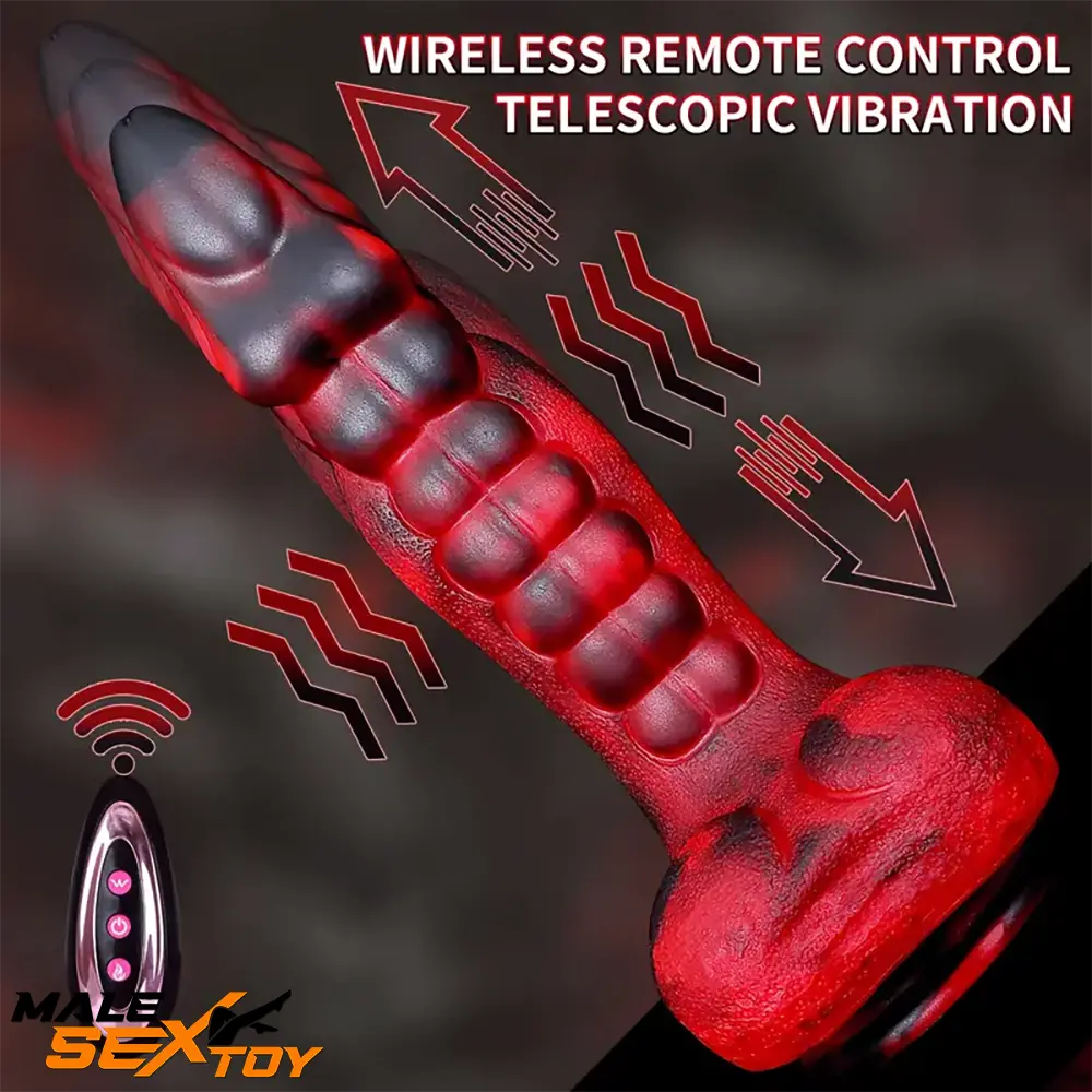 9.25in Retractable Heating Remote Control Vibrating Electric Dildo Male Sex Toy