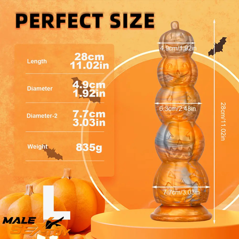 8.66in 11.85in 7.87in 11.02in Pumpkin Skull Silicone Dildo For Halloween Male Sex Toy