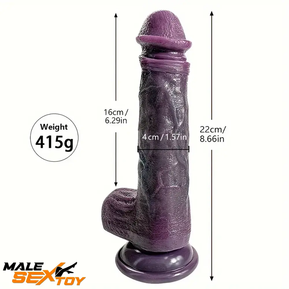 8.66in 8.74in 10.43in Big Ebony Silicone Flexible Dildo Anal Dilator Male Sex Toy