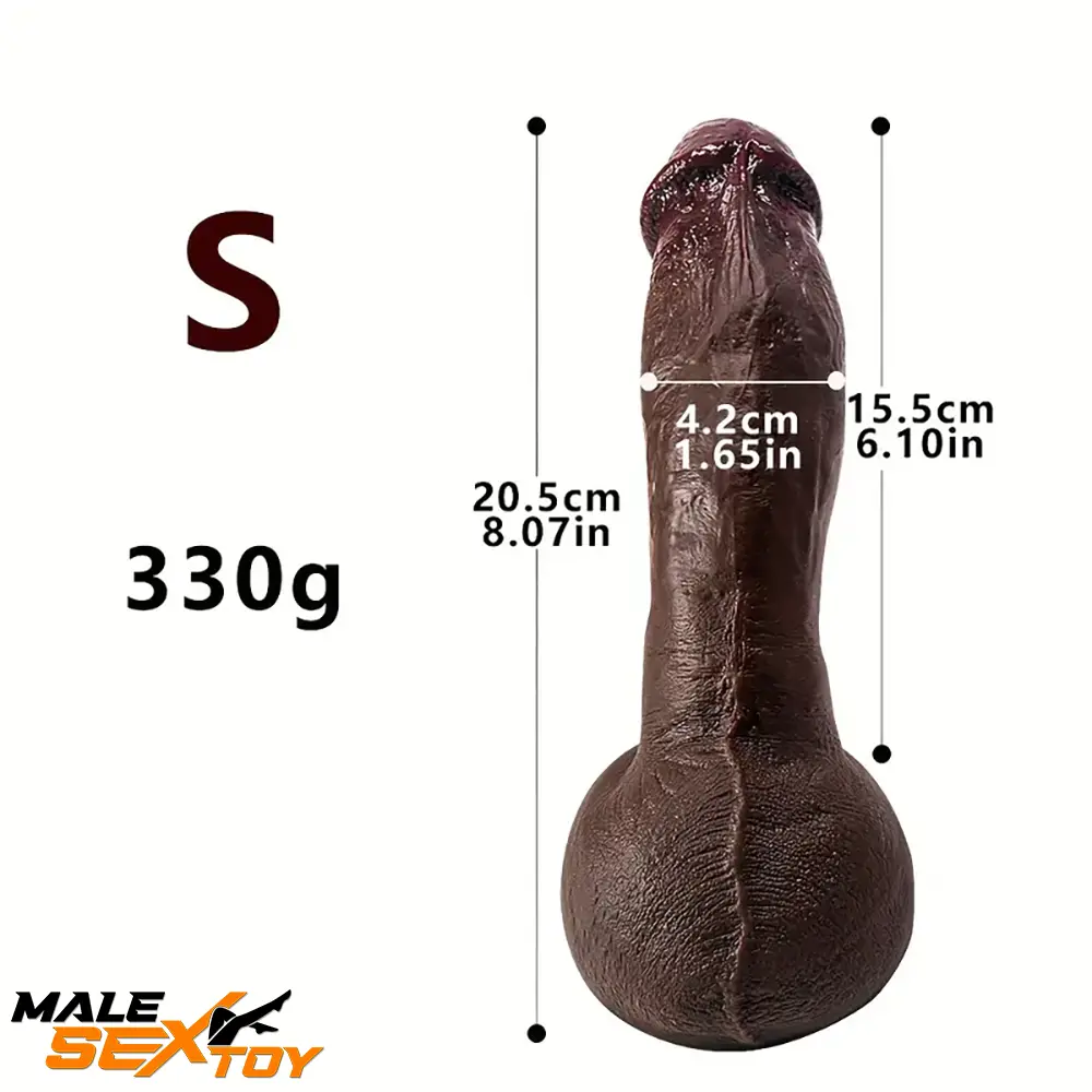8.07in 8.66in 9.44in Ebony Silicone Soft Big Dildo Female Masturbator Male Sex Toy