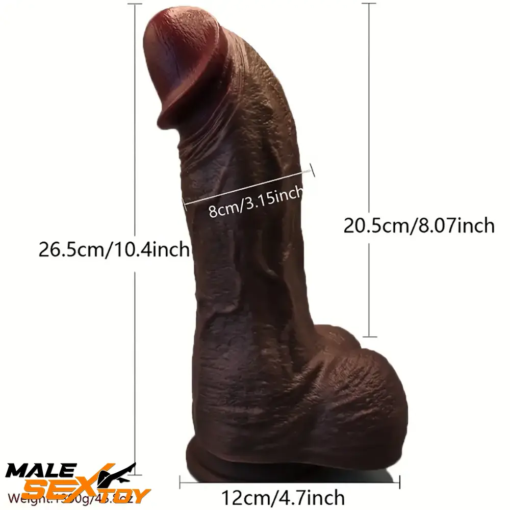 10.4in Realistic Curved Thick Big G-Spot Stimulator Suction Cup Dildo Male Sex Toy