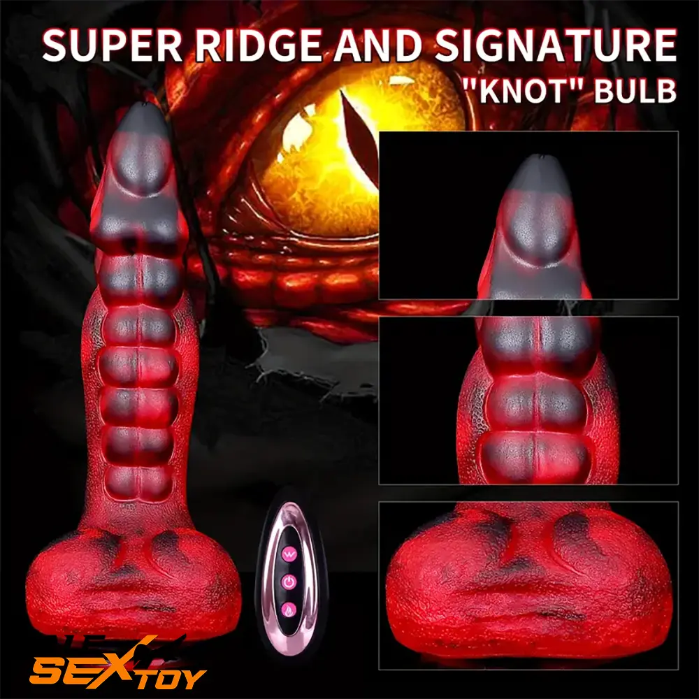 9.25in Retractable Heating Remote Control Vibrating Electric Dildo Male Sex Toy