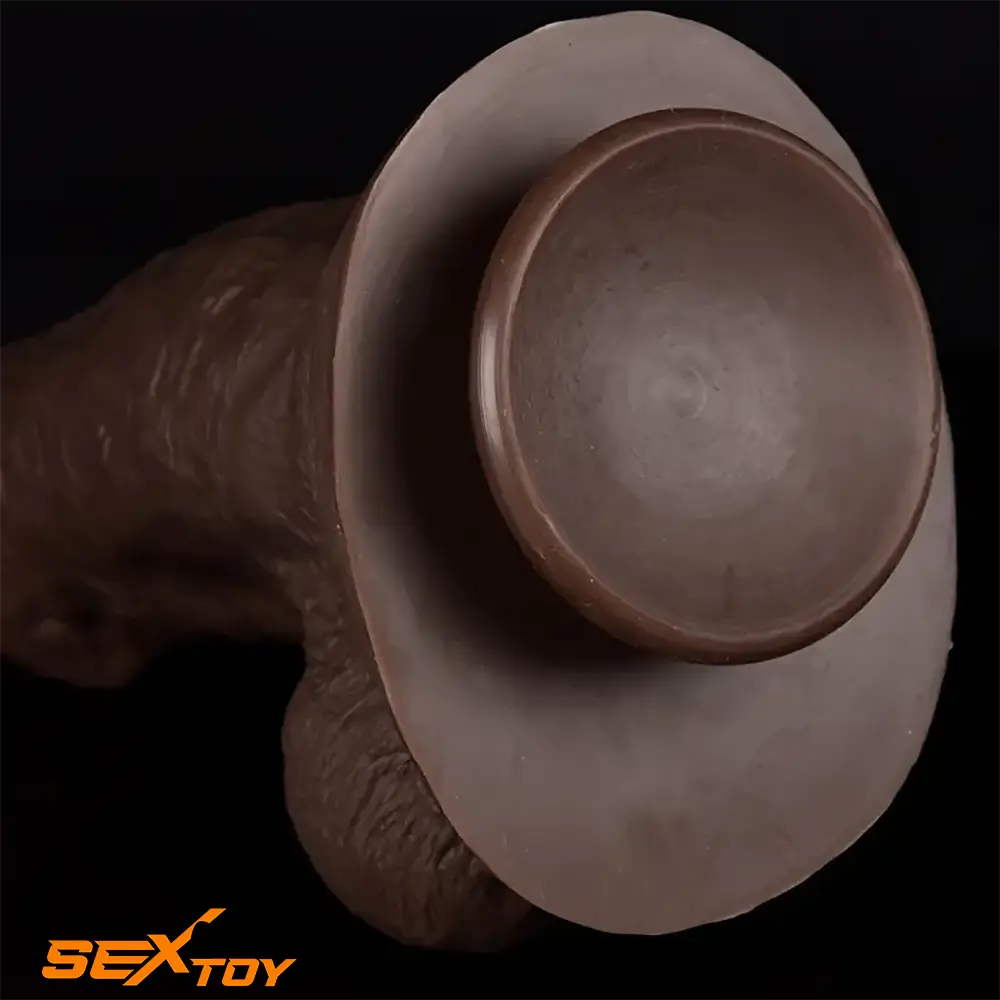 7.87in Superb Skin Thick Real Feeling Silicone Big Testicles Penis Dildo Male Sex Toy