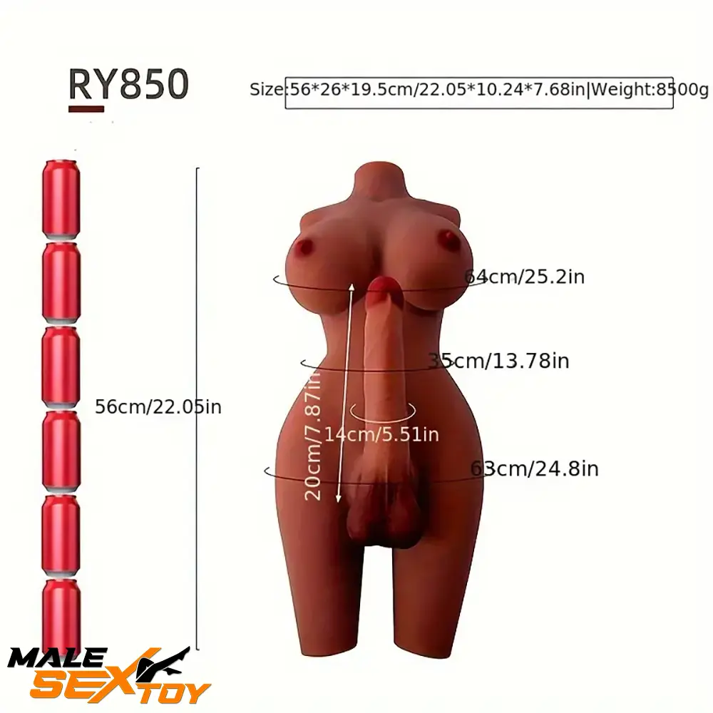 7.09in 7.87in Realistic Silicone Dildo With Sex Doll Torso For Adults Male Sex Toy