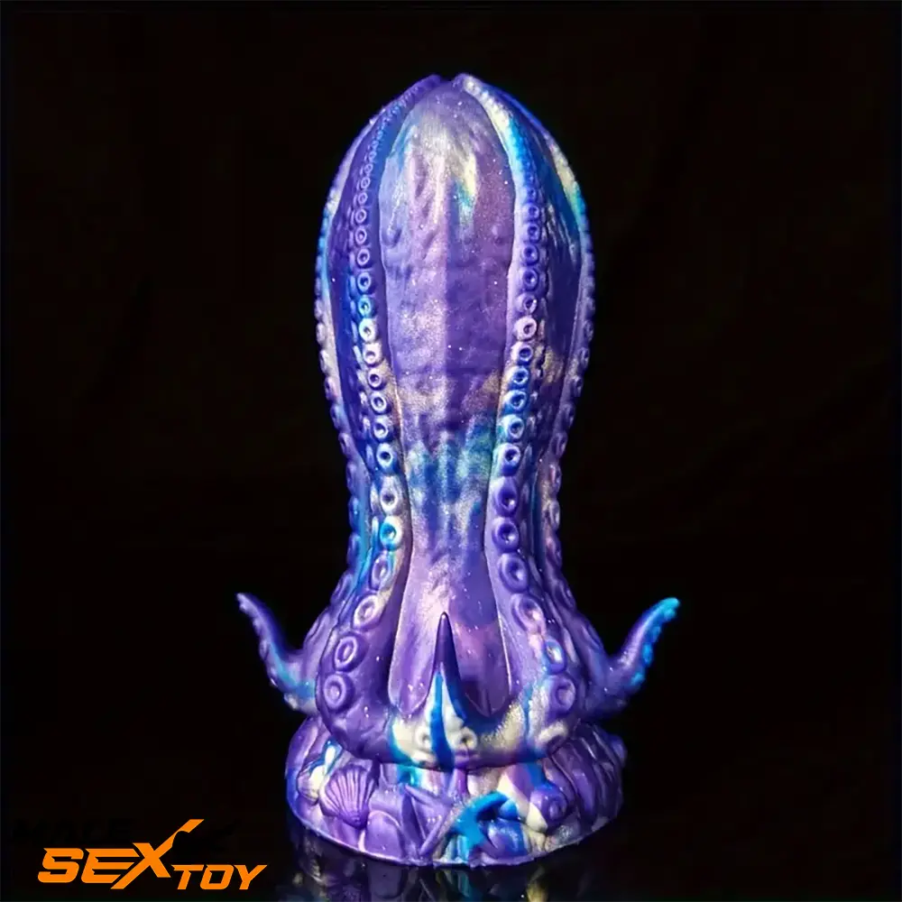 5.5in 6.3in 8.26in 9.64in Gourd Egg Starry Sky Silicone Tentacle Dildo Male Sex Toy