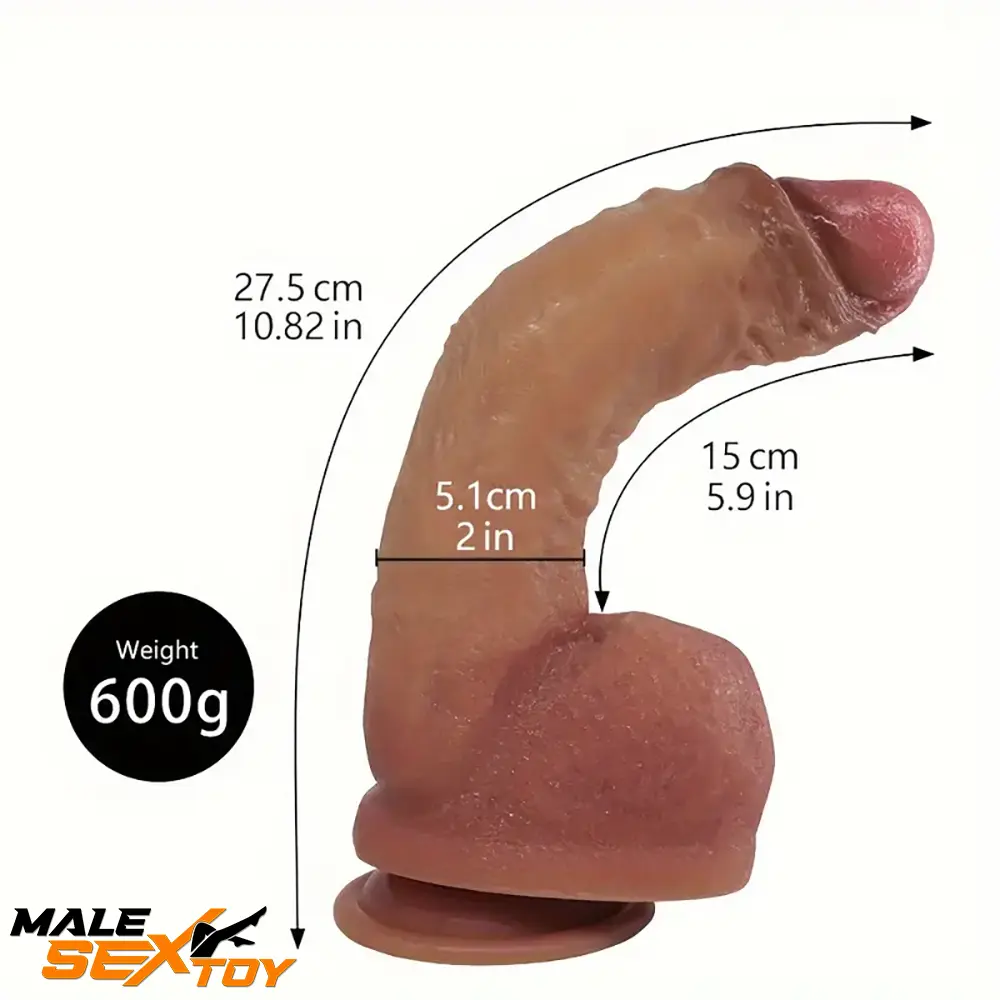 10.82in Extra Soft Silicone Big Curved Real Dildo For G Spot Simulation Male Sex Toy