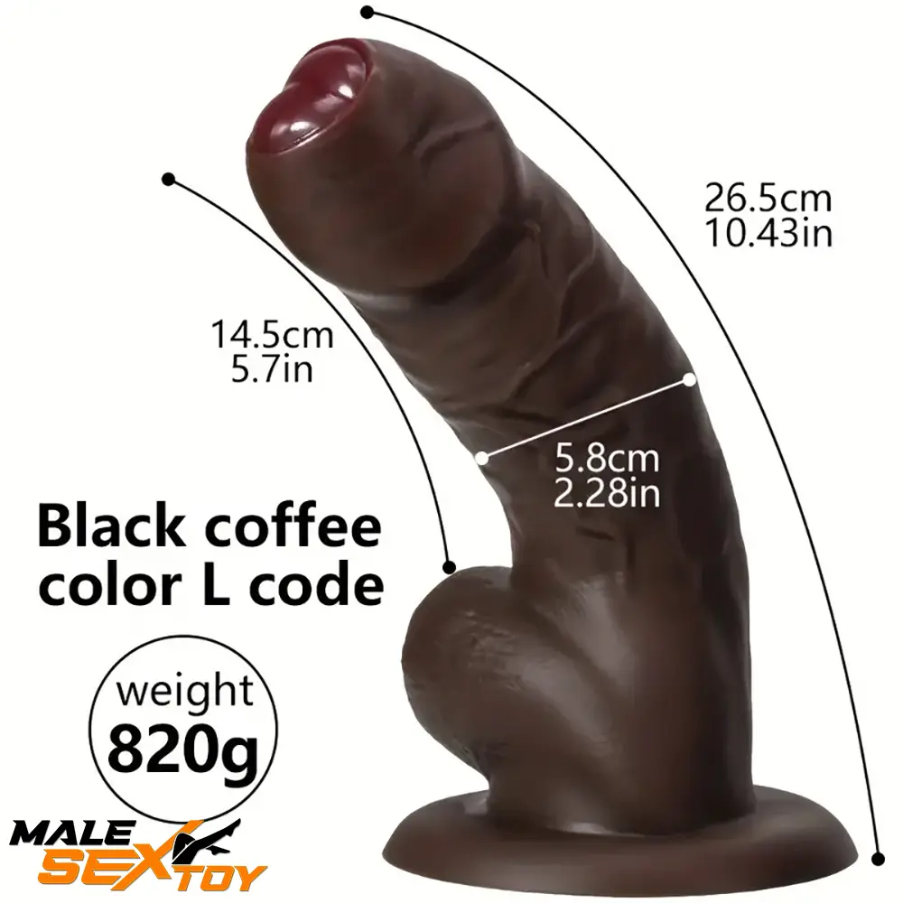 6.29in 8.26in 10.43in Ebony Silicone Soft Real Large Dildo Masturbator Male Sex Toy