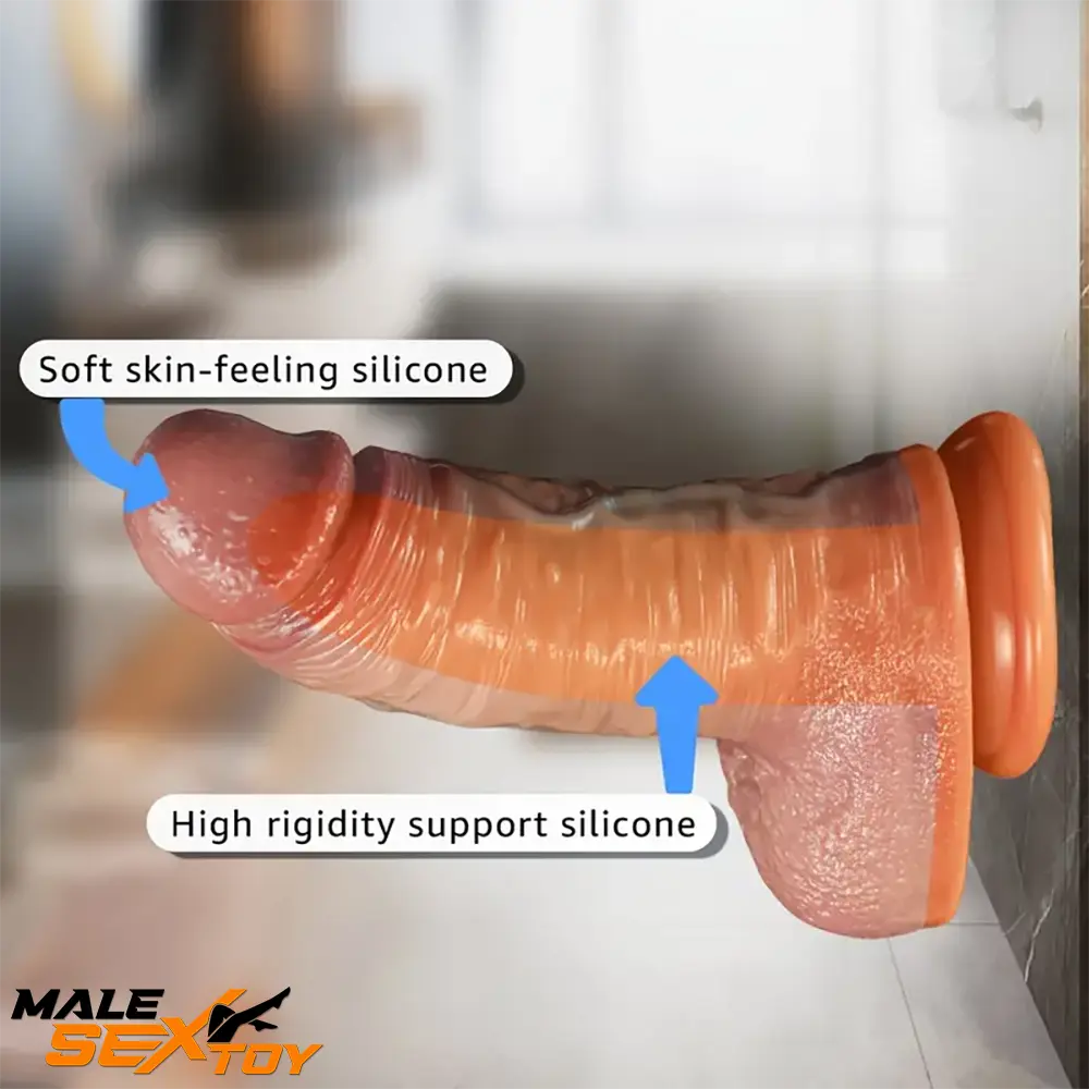 10in New Trend Thick Big Realistic Silicone Dual Density Dildo Male Sex Toy