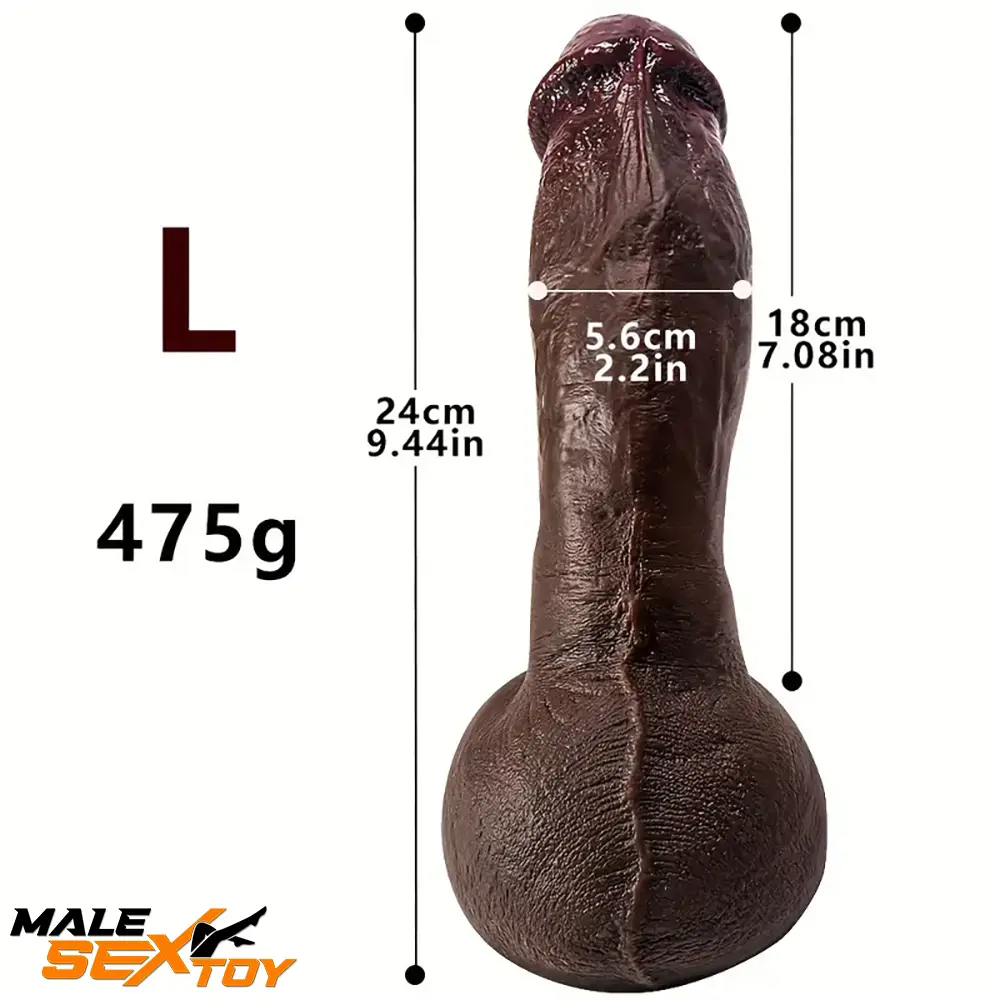 8.07in 8.66in 9.44in Ebony Silicone Soft Big Dildo Female Masturbator Male Sex Toy