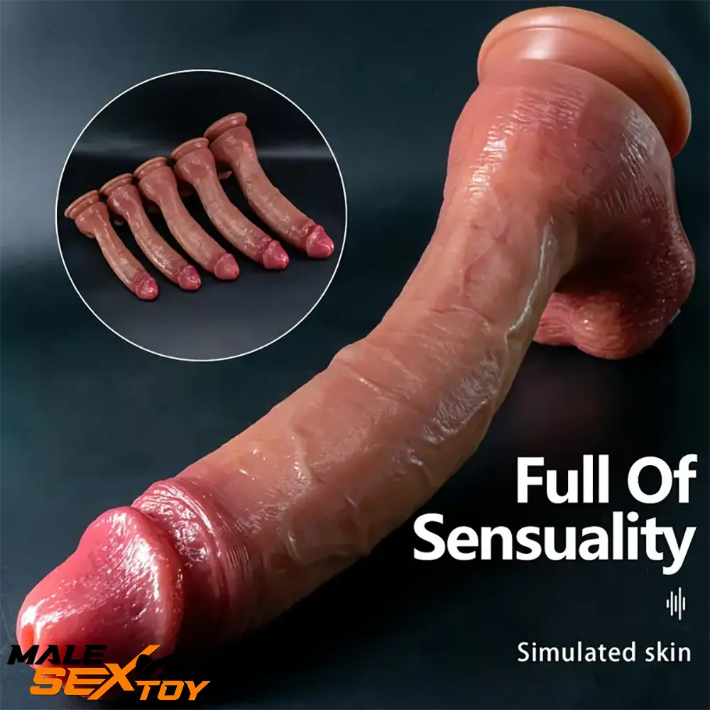 9.05in 10.43in 11.02in 12.2in 13.58in Soft Silicone Large Long Real Dildo Male Sex Toy