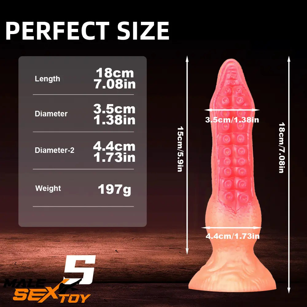 7.08in 9.06in 10.24in 11.81in Octopus Tentacles Odd Silicone Flexible Dildo Male Sex Toy