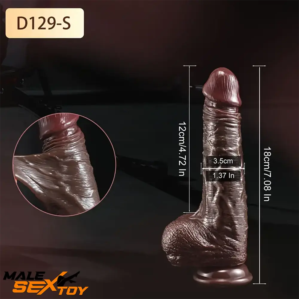 7.08in 8.46in Realistic Silicone Dildo For Adults With Sliding Foreskin Male Sex Toy