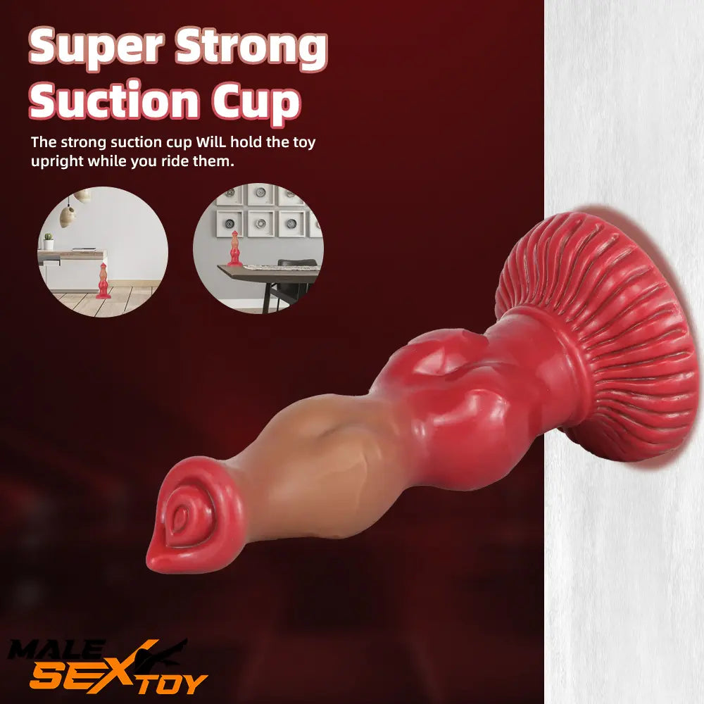 6.69in 7.48in 9.06in Silicone Fantasy Animal Dog Soft Cock Knot Dildo Male Sex Toy