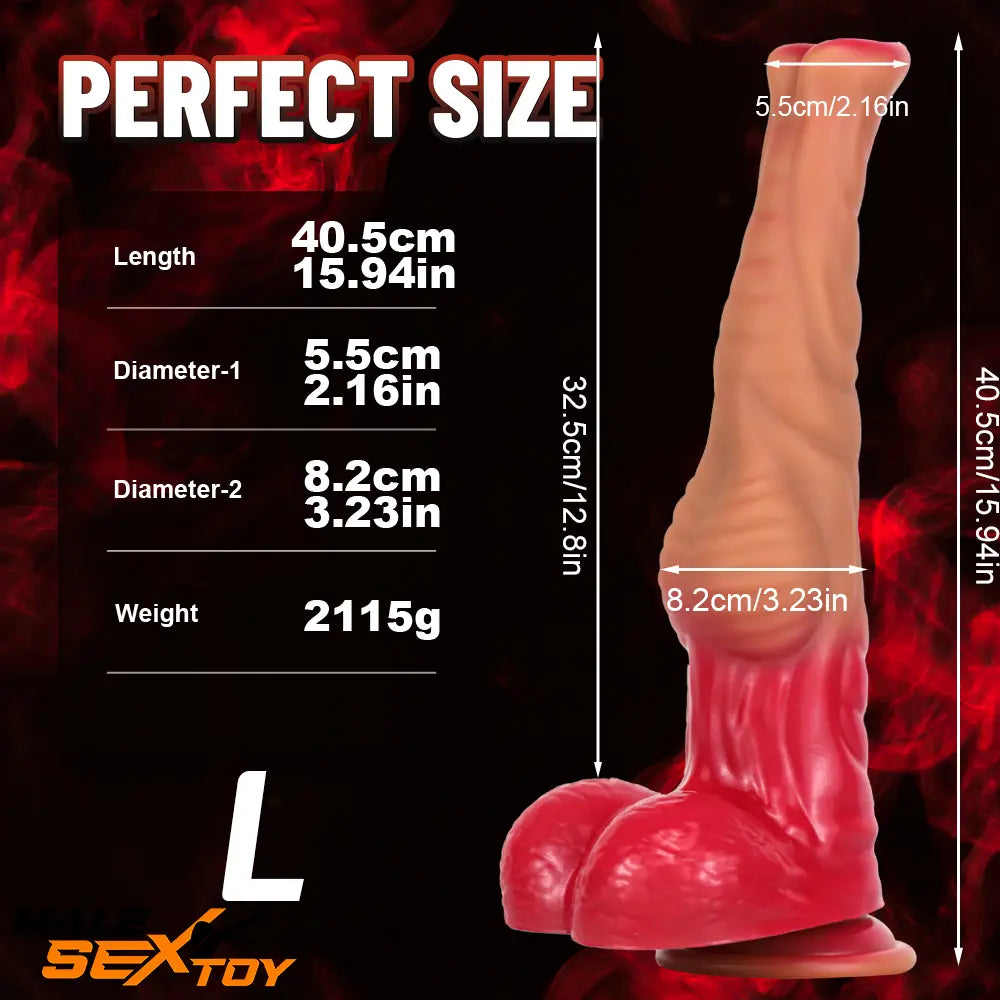 12.6in 14.37in 15.94in Silicone Animal Horse Cock Big Long Dildo Toy Male Sex Toy