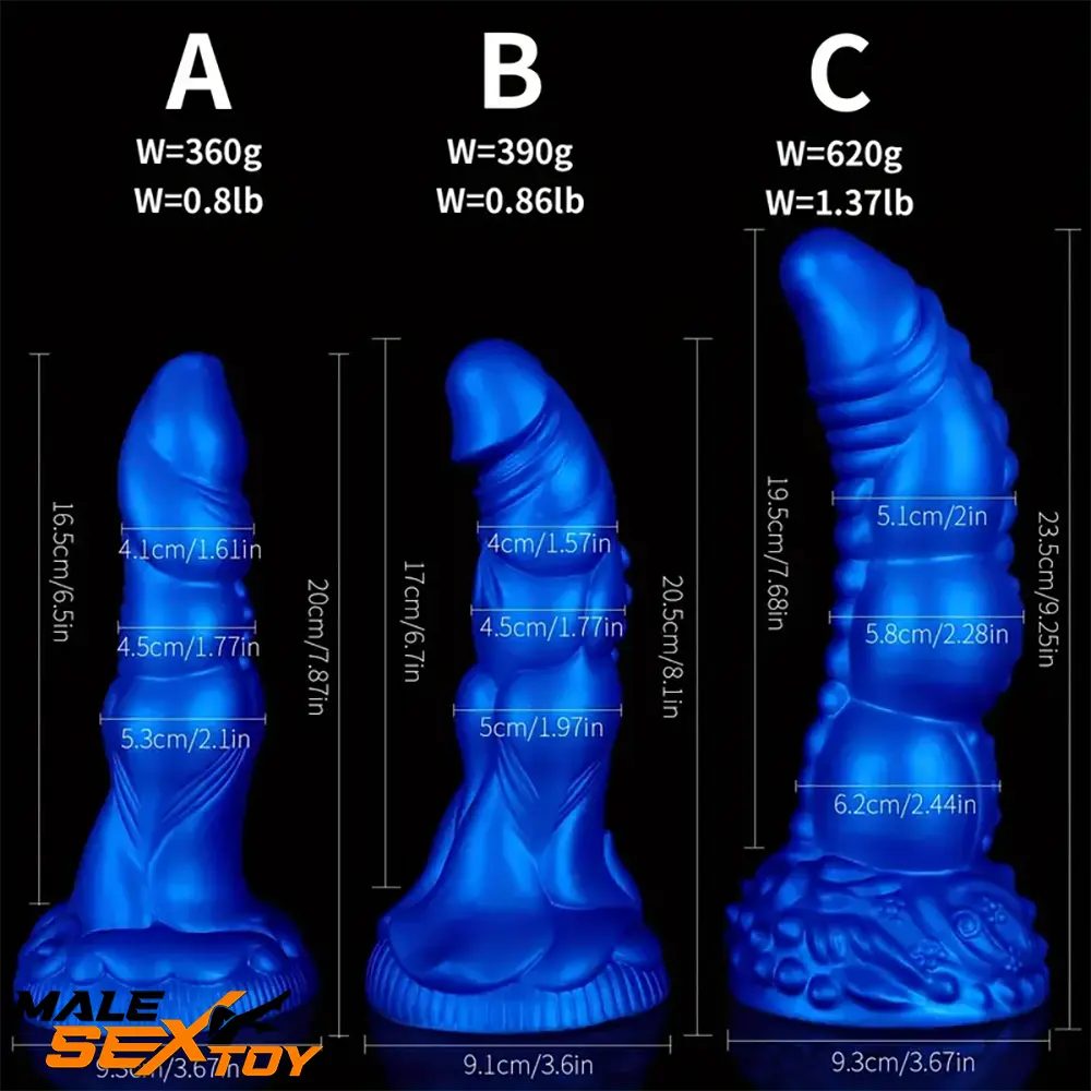 7.87in 8.1in 9.25in Silicone Realistic Monster Soft Bendable Large Dildo Male Sex Toy