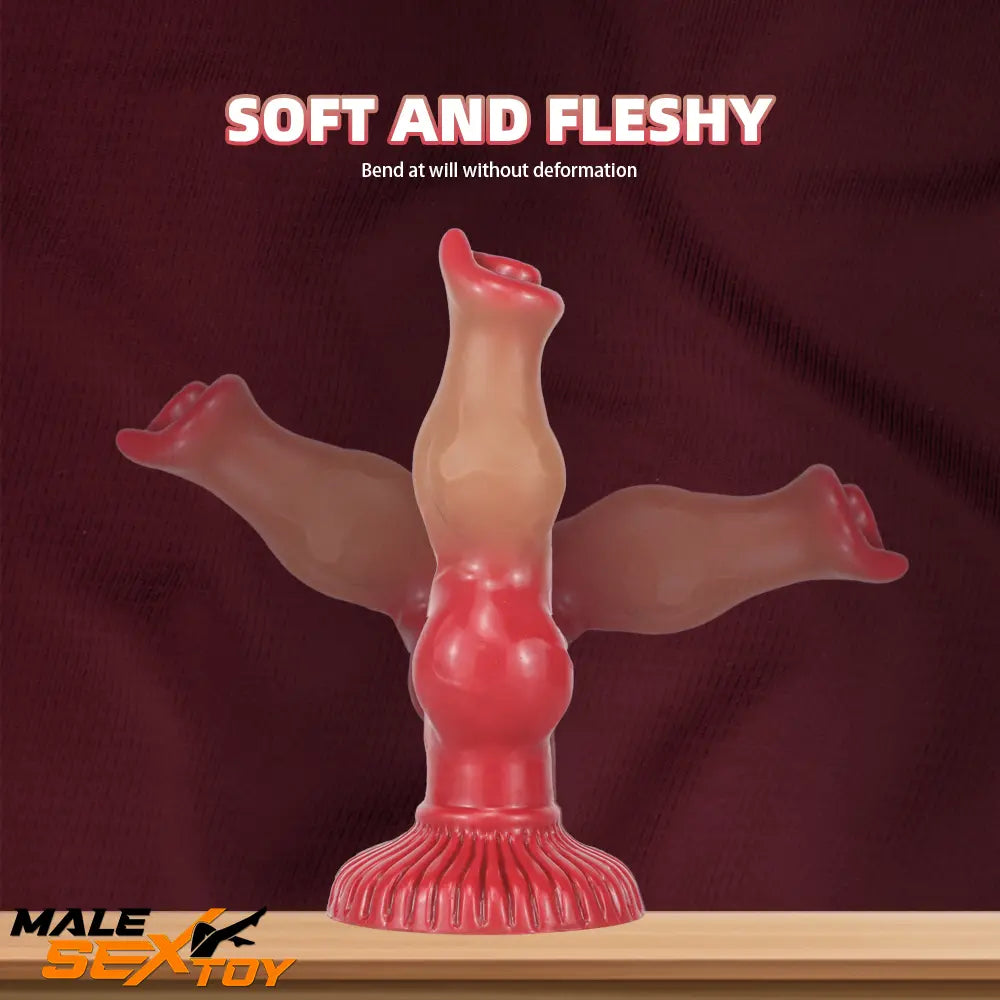 6.69in 7.48in 9.06in Silicone Fantasy Animal Dog Soft Cock Knot Dildo Male Sex Toy