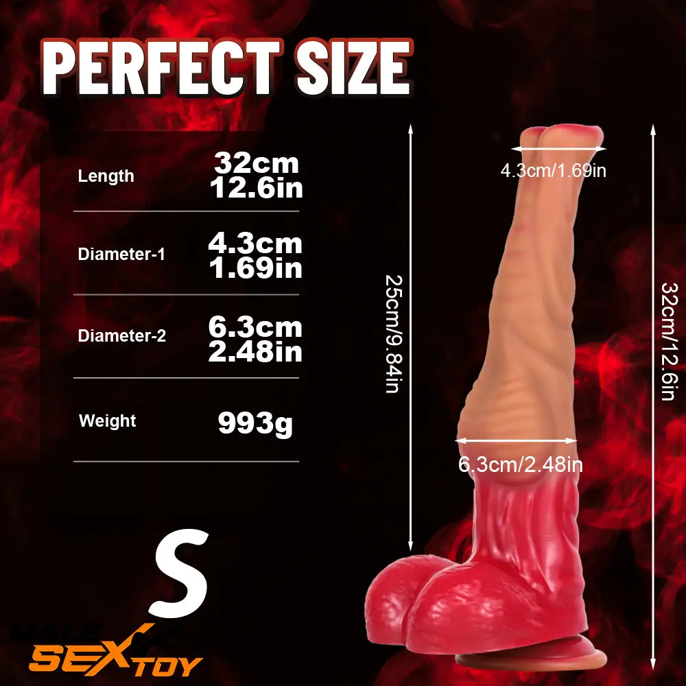 12.6in 14.37in 15.94in Silicone Animal Horse Cock Big Long Dildo Toy Male Sex Toy