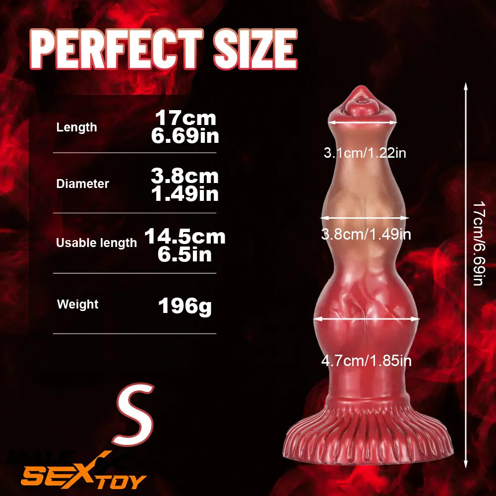 6.69in 7.48in 9.06in Silicone Fantasy Animal Dog Soft Cock Knot Dildo Male Sex Toy