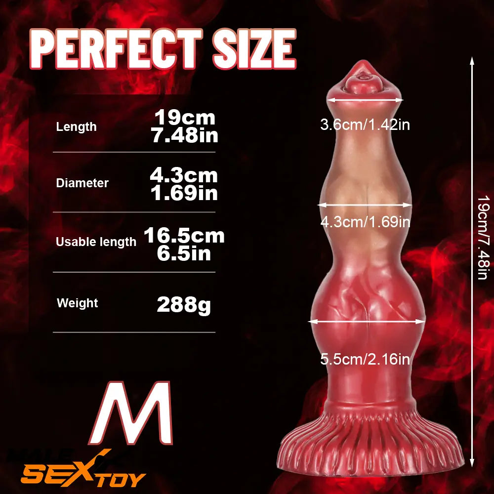 6.69in 7.48in 9.06in Silicone Fantasy Animal Dog Soft Cock Knot Dildo Male Sex Toy