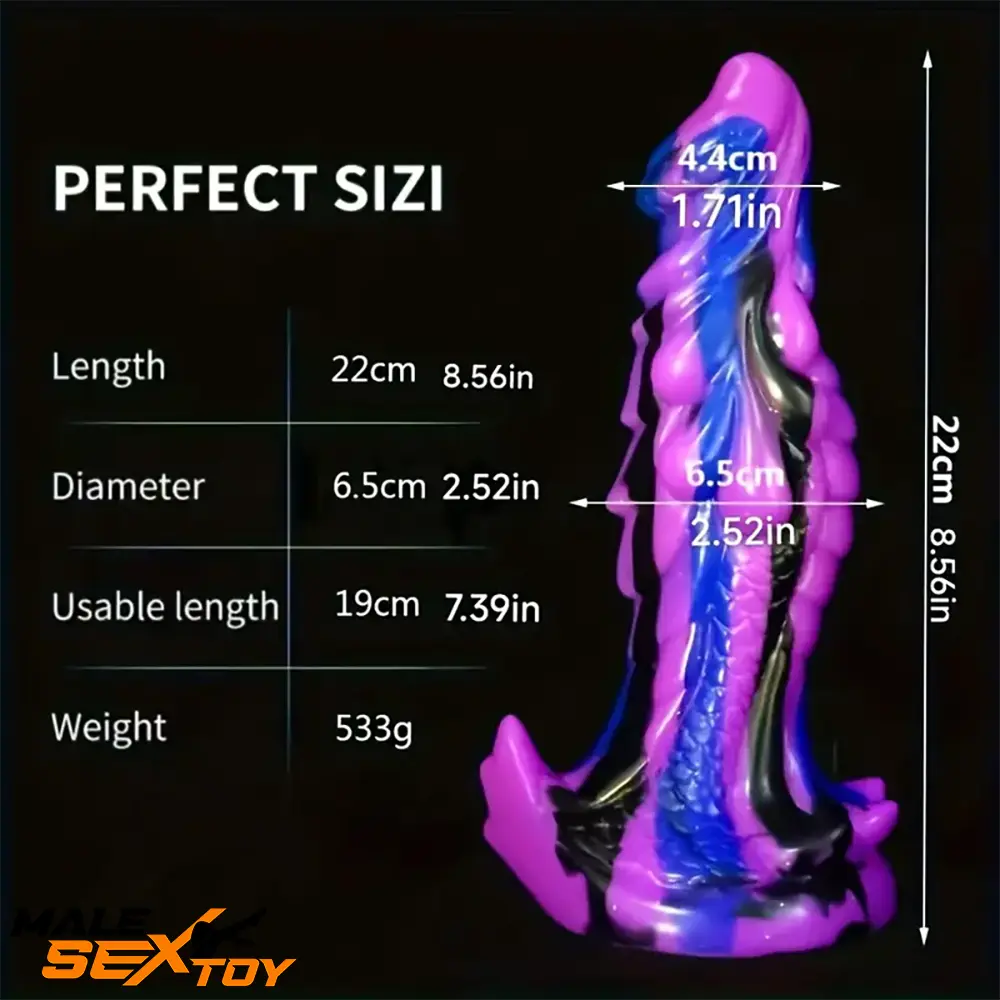 8.56in Large Animal Dragon Odd Silicone Soft Dildo Anus Massager Male Sex Toy