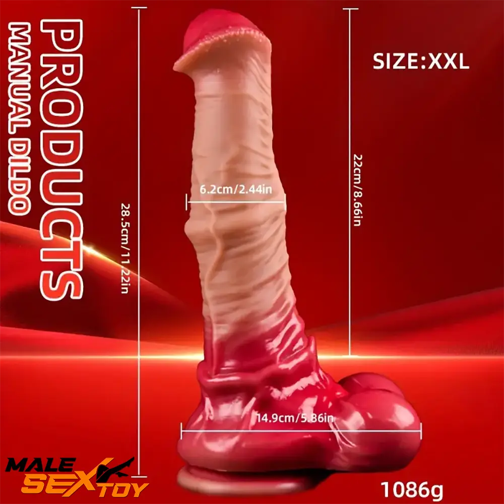 7.4in 8.46in 9.44in 10.03in 11.22in Big Silicone Soft Horse Cock Dildo Male Sex Toy