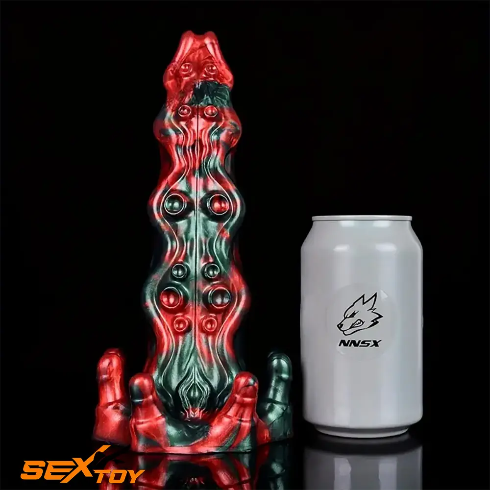 8.46in Red Devils Fantasy Big Monster Silicone Soft Dildo Love Penis Male Sex Toy