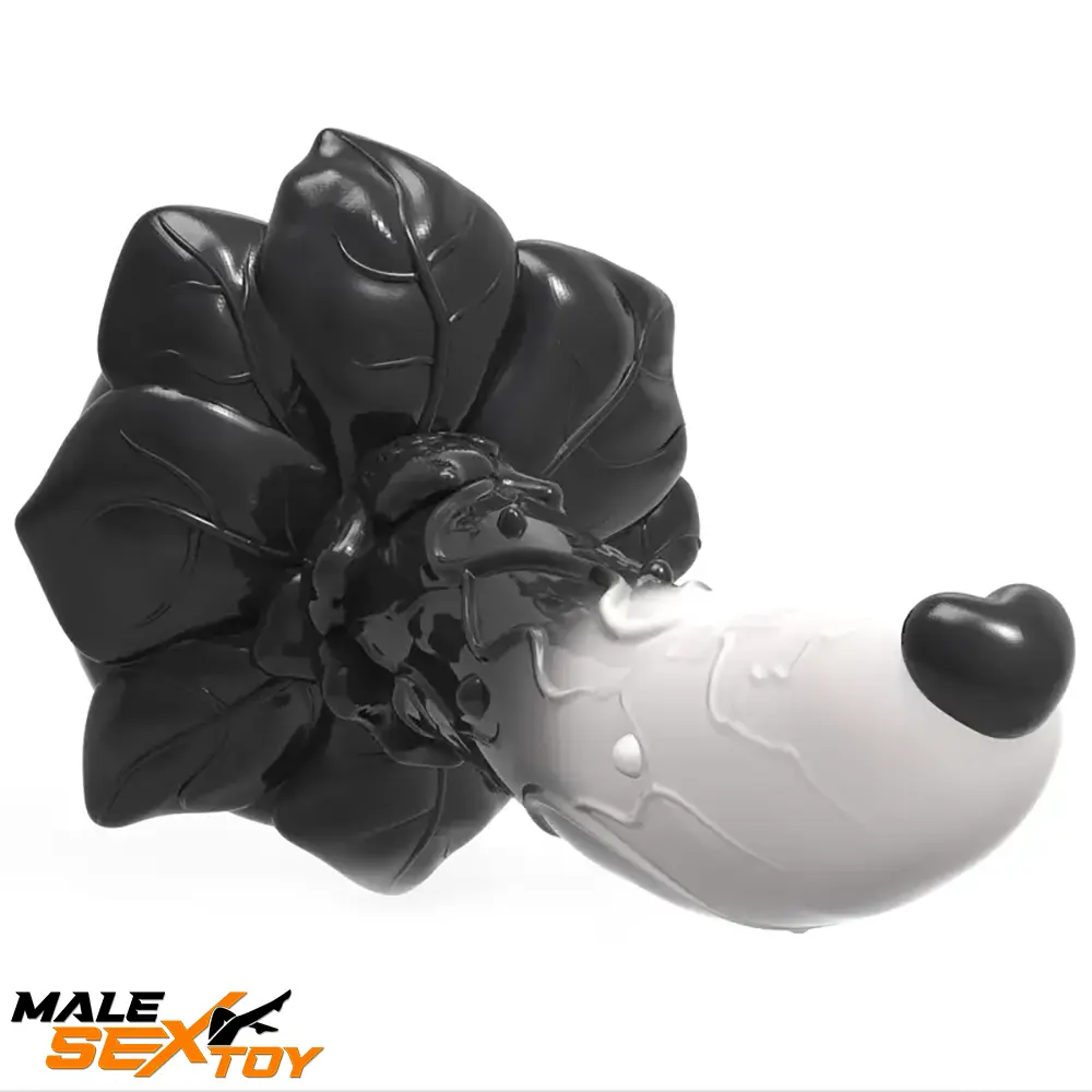 7.4in Soft Flexible Silicone Rose Shape Colored Particles Odd Dildo Male Sex Toy