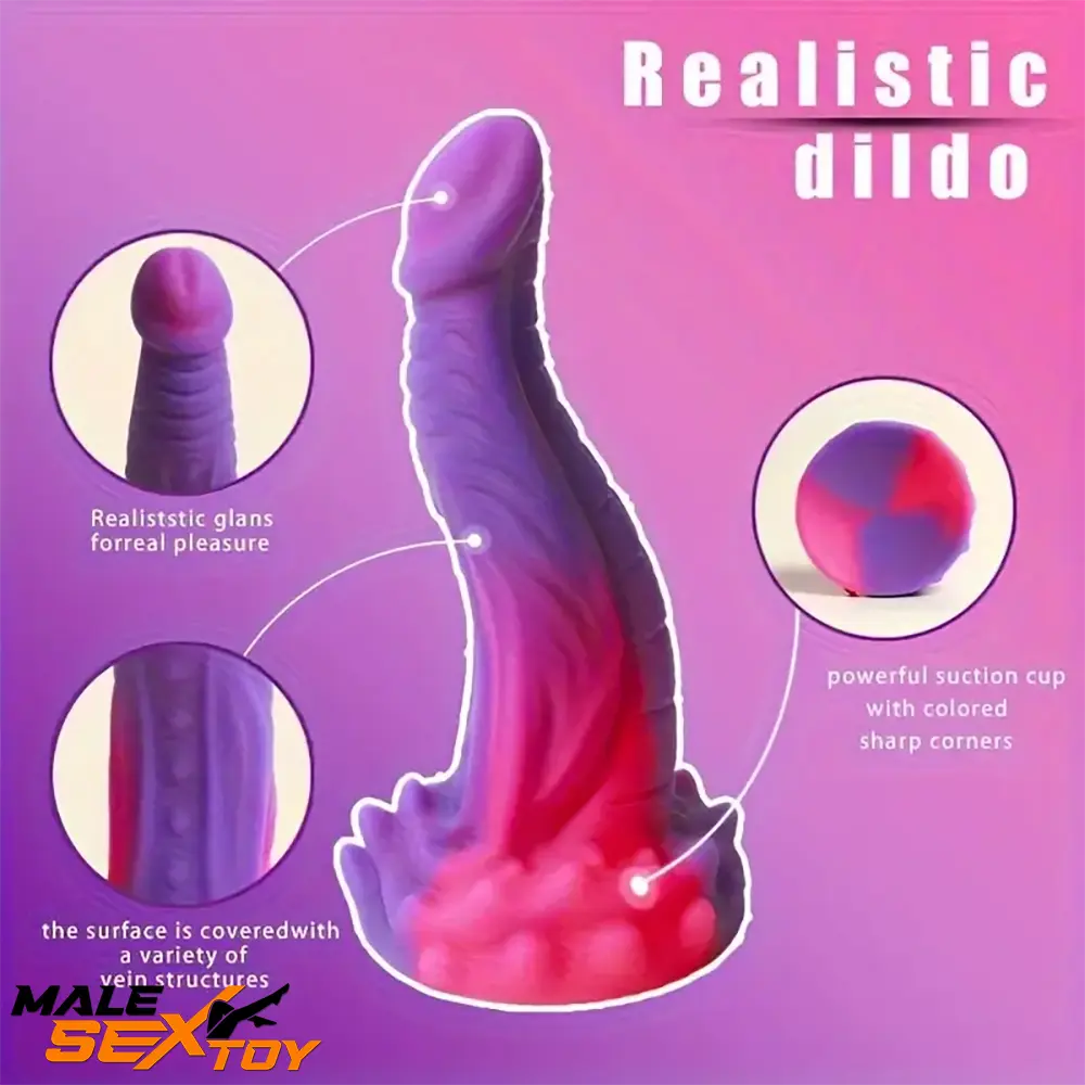 8.07in Fantasy Monster Silicone Soft Big Dildo For Intense Massaging Male Sex Toy