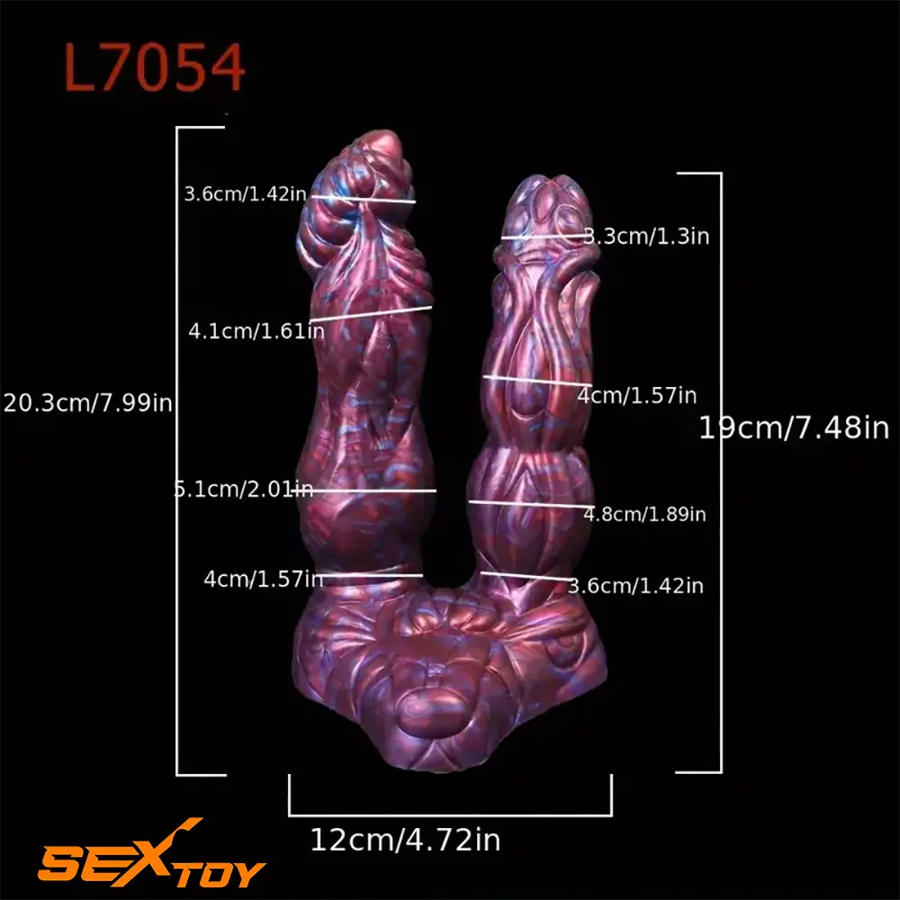 7.64in 7.99in 8.07in Fantasy Silicone Double Heads Dildo For Gay Sex Male Sex Toy