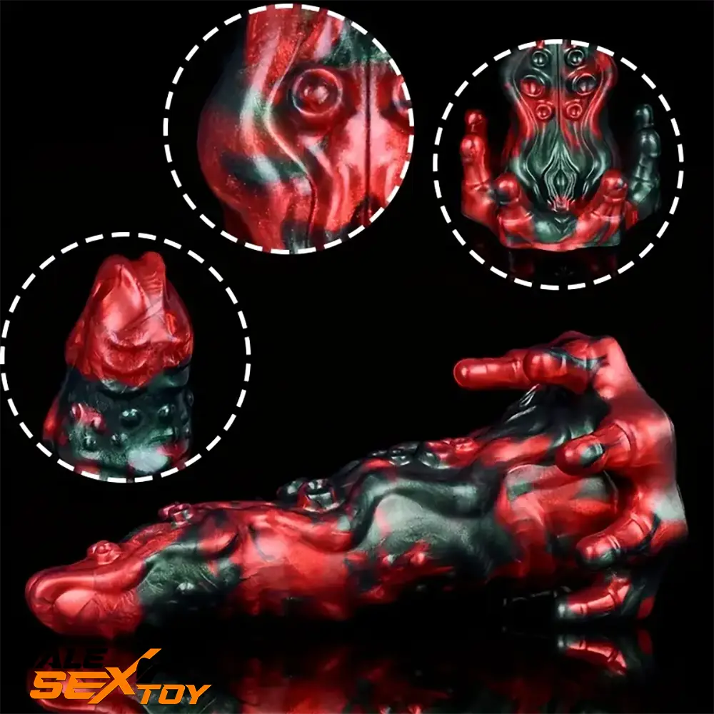 8.46in Red Devils Fantasy Big Monster Silicone Soft Dildo Love Penis Male Sex Toy
