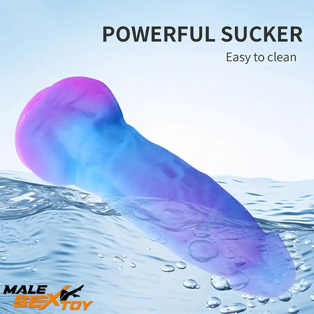 7.4in Unisex Soft Flexible Silicone Luminous Real Dildo Sex Love Toy Male Sex Toy