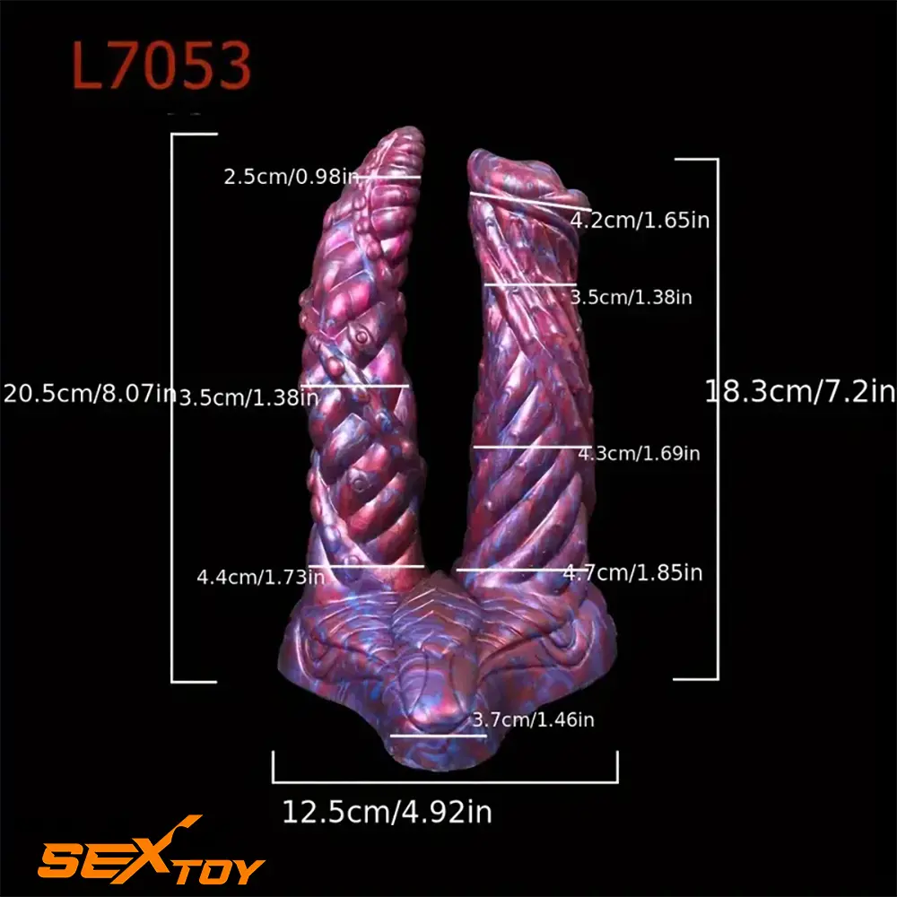7.64in 7.99in 8.07in Fantasy Silicone Double Heads Dildo For Gay Sex Male Sex Toy