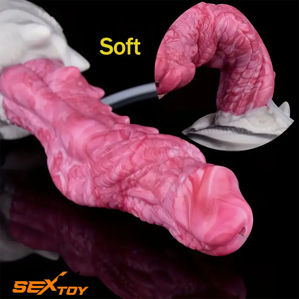 8.03in Realistic Animal Alien Dragon Ejaculating Silicone Penis Dildo Male Sex Toy