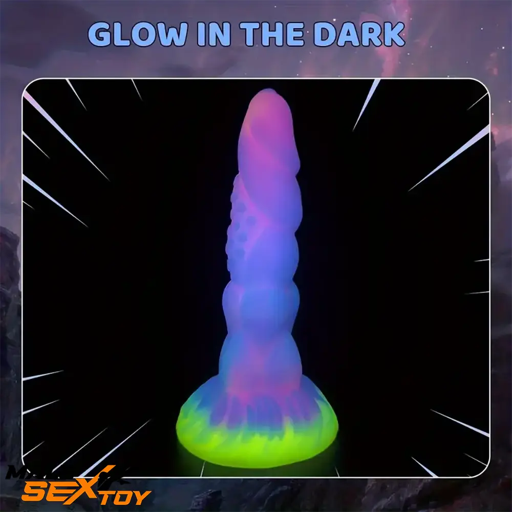 8.14in Flexible Silicone Soft Big Dildo Luminous Monster Penis Dildo Male Sex Toy