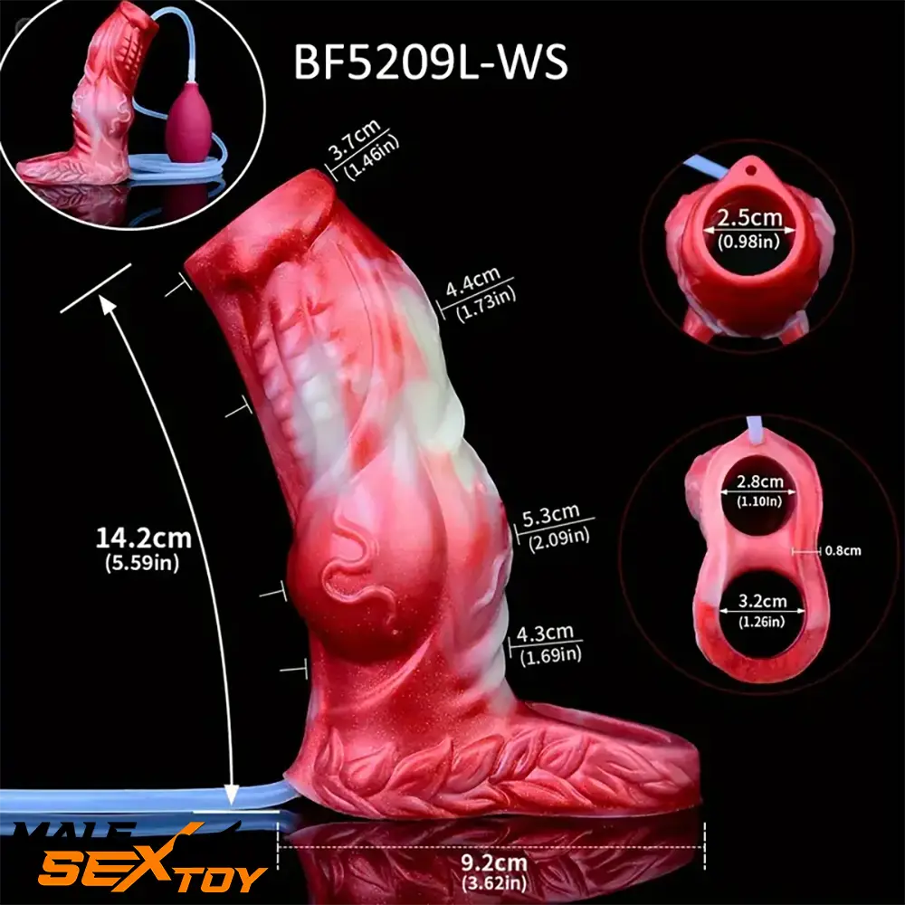 4.8in 5.59in Soft Liquid Silicone Monster Hollow Dildo Sleeve For Delay Male Sex Toy
