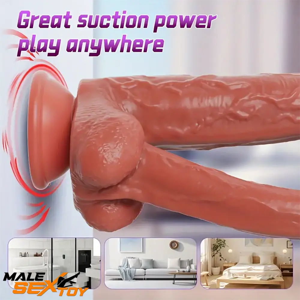 8.66in Realistic Double-Headed Flexible Silicone Soft Big Anal Dildo Male Sex Toy